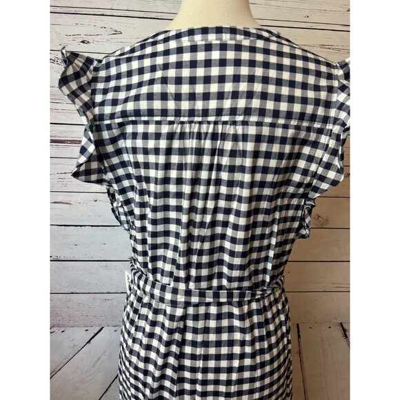 NWT Old Navy A-Line Dress Gingham Plaid size Large Ruffle Belted Summer Western - Picture 3 of 11
